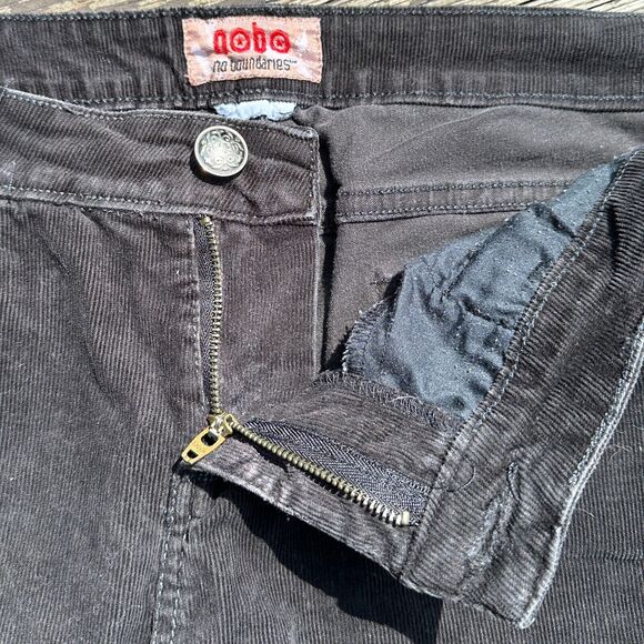 Y2K No Boundaries Jeans 36" Black Corduroy Flares Mid Rise NoBo Bedazzled Grunge - Picture 4 of 10